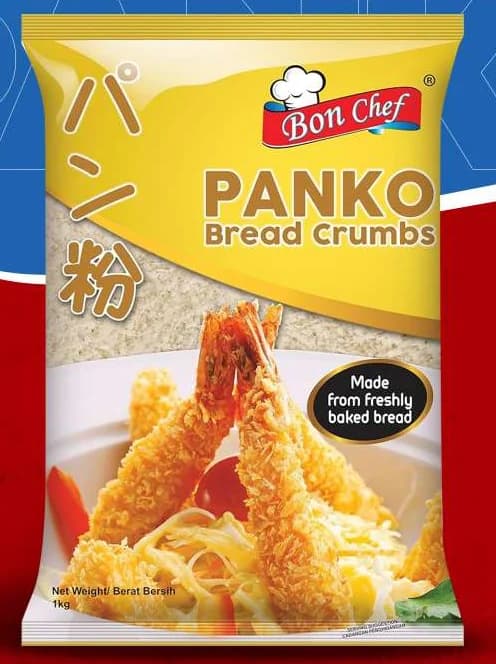 Bon Chef Panko bread crumbs pack with fried prawns